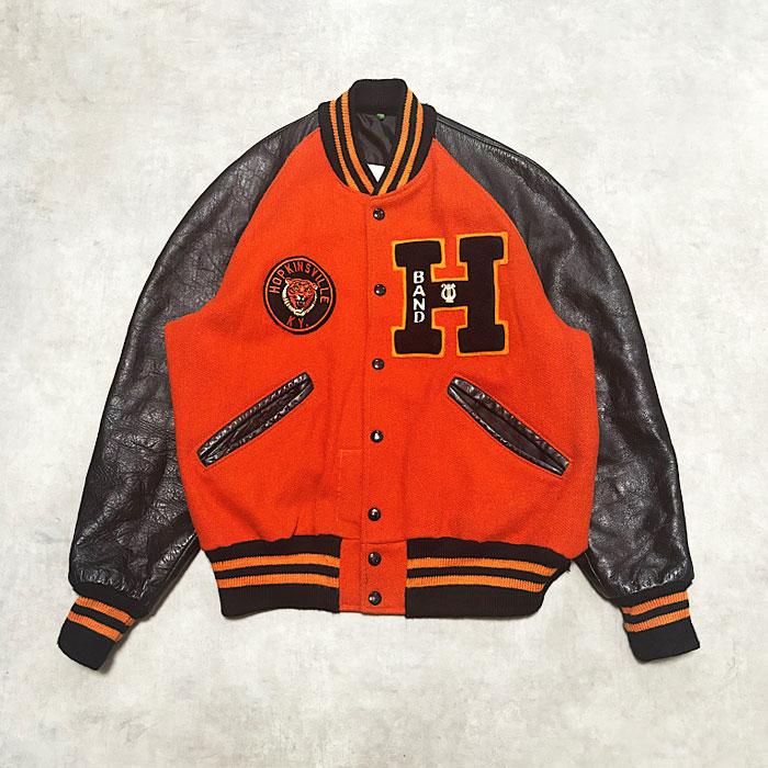 70'S DELONG Varsity Jacket Made in USA BLACK,ORANGE 70年代
