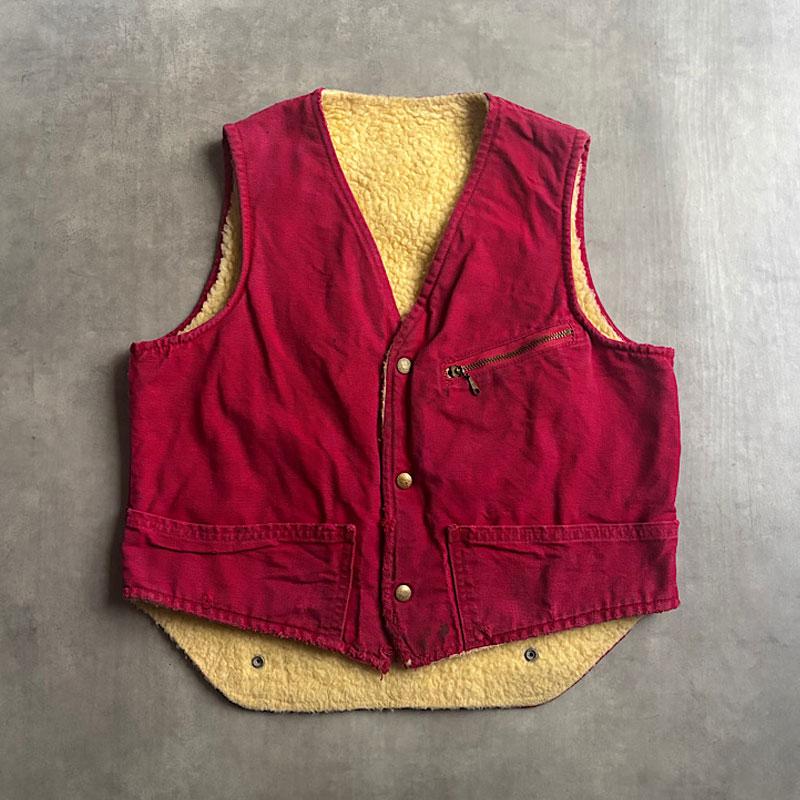 60's CARTERS Duck Vest/RED 60年代 カーターズ ダック ボア ベスト