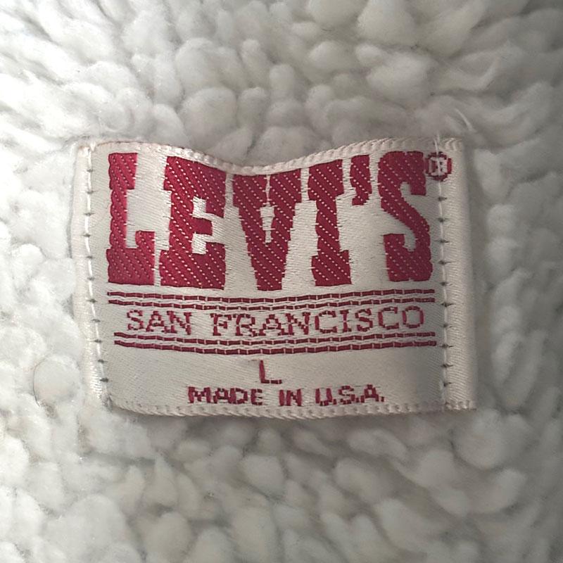 80's Levi's 70609-0227 Boa Denim Trucker Jacket/L Made in USA 80