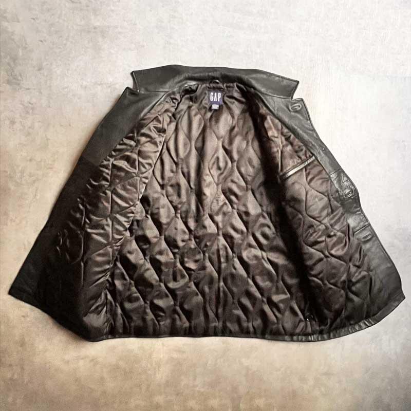 GAP 90'S Leather Car Coat BLACK/XL 90年代 ギャップ レザー