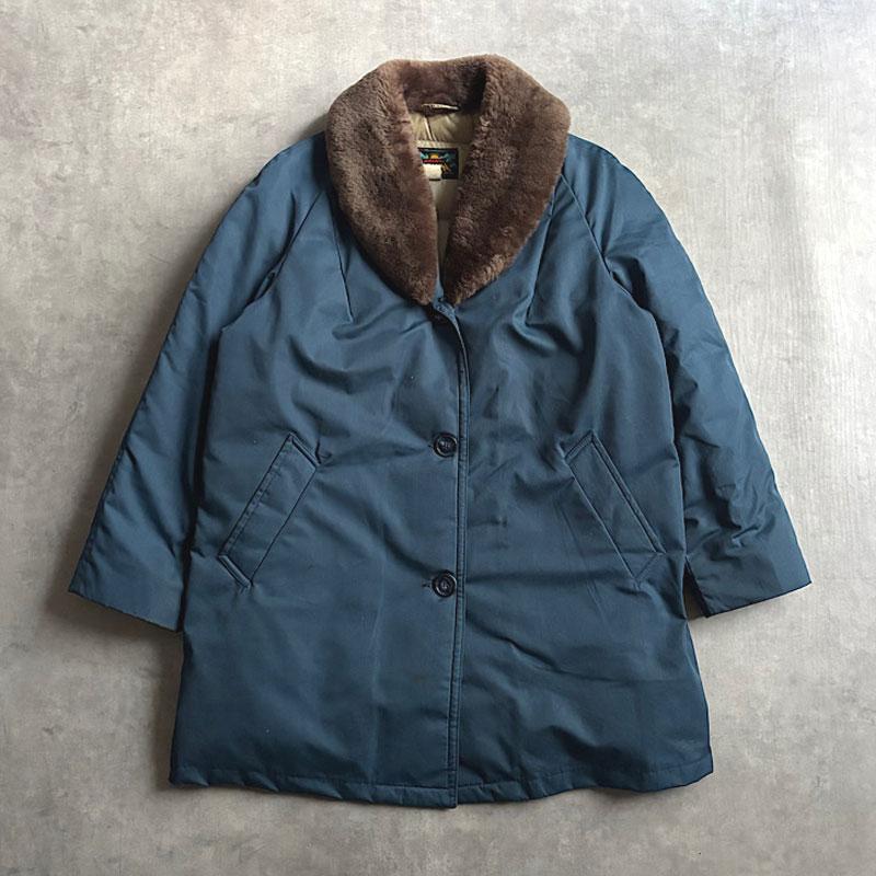 60-70'S EDDIE BAUER FUR DOWN COAT 14/NAVY 60-70年代 エディー