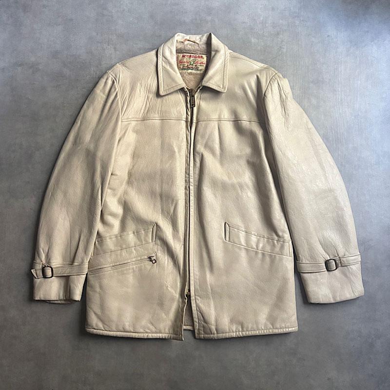 60'S McGREGOR Leather Coat 40/WHITE 60年代 マックレガー レザー