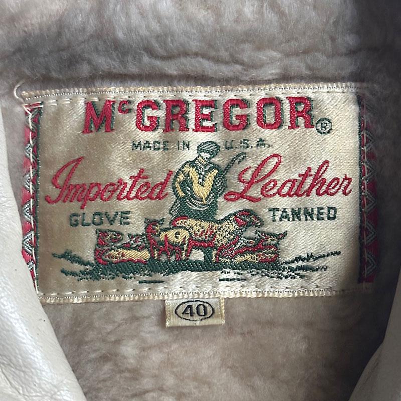 60'S McGREGOR Leather Coat 40/WHITE 60年代 マックレガー レザー