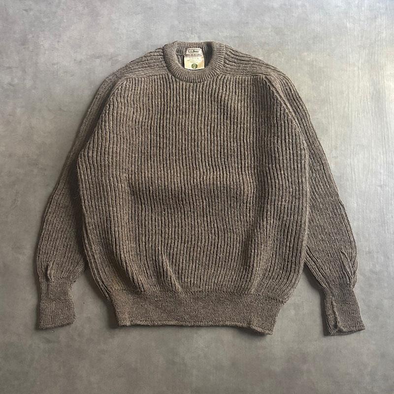 80'S L.L.Bean Wool Sweater Made in England XL/BEIGE 80年代