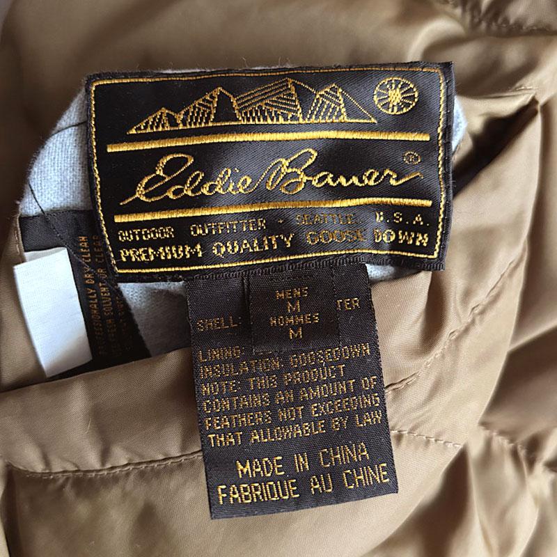 90'S EDDIE BAUER Goose Down Riversible Vest M/GREEN,KHAKI 90年代