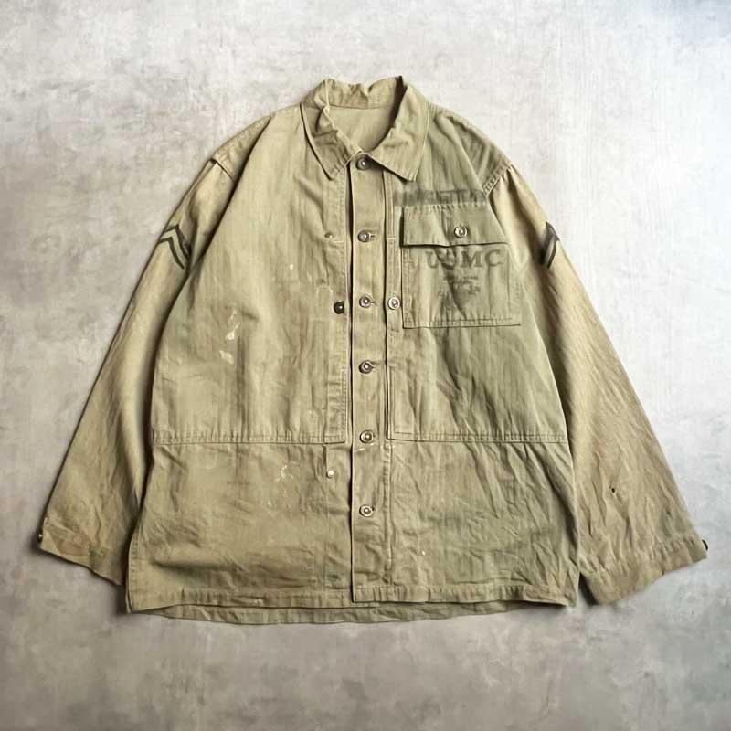 40s USMC ビンテージ　フォト　写真　ヘリンボーン　p44 p41 40'S USMC P-44 HBT Jacket 40年代 アメリカ海兵隊 ヘリンボーンツイル