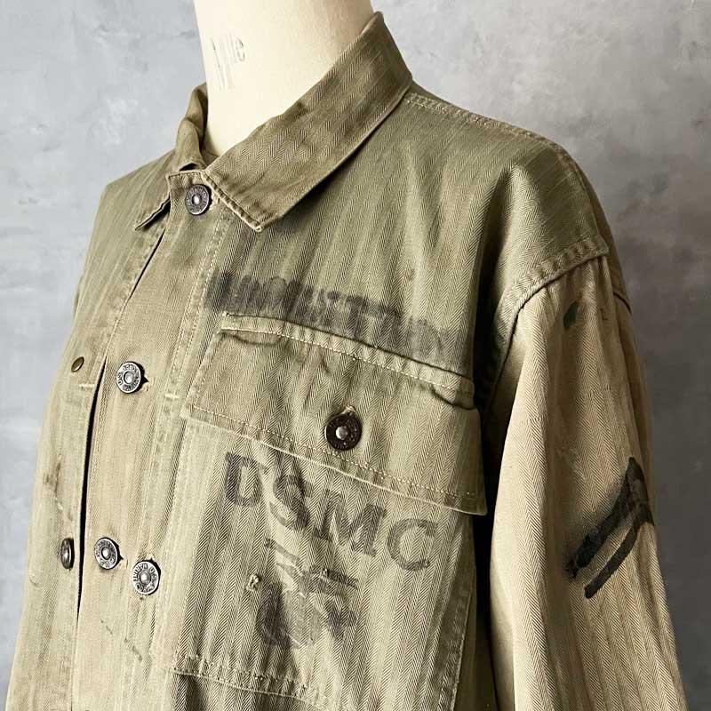 「Kartoon」USMC ヘリンボーンジャケット 商品紹介 » WW2 “U.S.M.C.” P44 HBT JACKET - Suntrap, Vintage