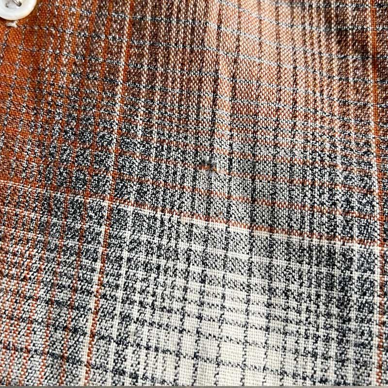 50'S MARK TWAIN Wool & Rayon Ombre Check Open Collar Box Shirts