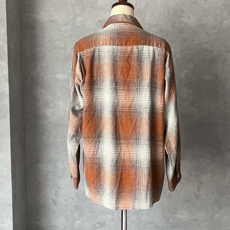 (VTG)50'sMARK TWAIN オンブレチェック レーヨン 50'S MARK TWAIN Wool & Rayon Ombre Check Open Collar Box Shirts