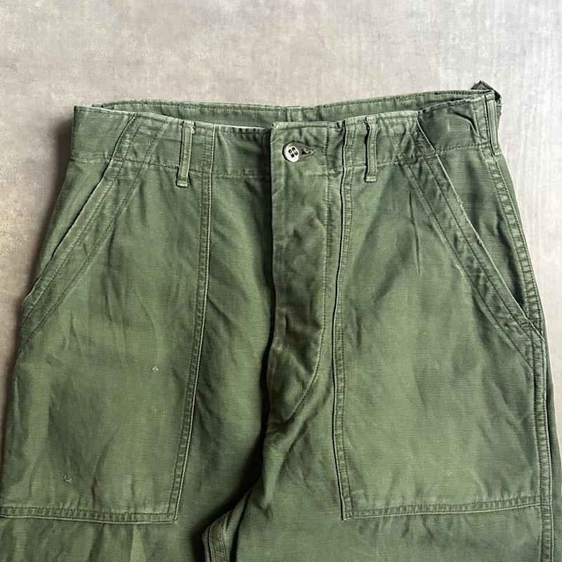 50s60sビンテージ USARMY ベイカーパンツ アジャスター付 SMALL 50's□【米軍実物】U.S.ARMY【初期】サイドアジャスター付き