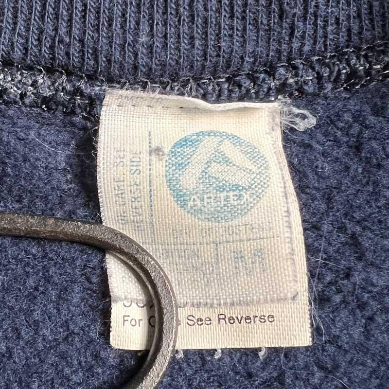 70'S ARTEX Flock Print Sweat Shirts Made in USA NAVY/M 70年代