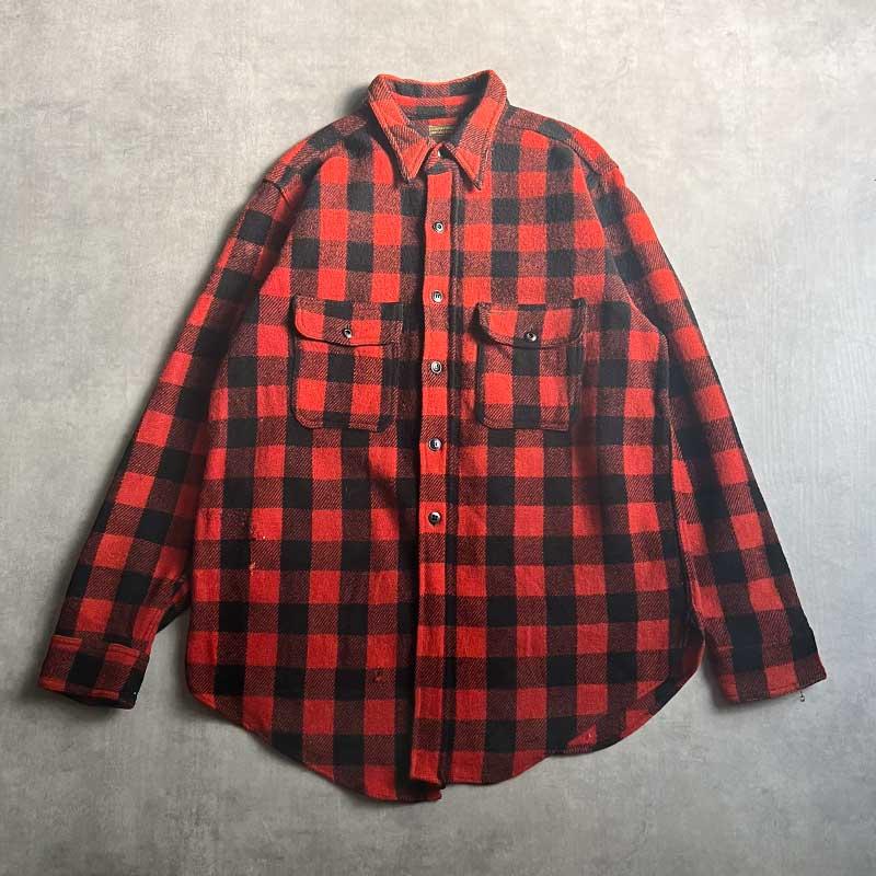 40'S Great Northern Flannel Shirts Metal Botton RED 40年代