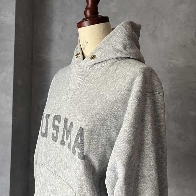 Champion 80'S CHAMPION U.S.M.A Hooded Sweat Shirt Made in USA GRAY