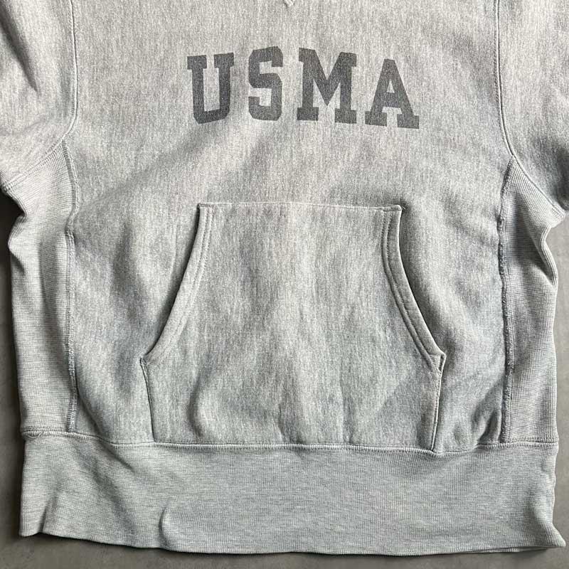 Champion 80'S CHAMPION U.S.M.A Hooded Sweat Shirt Made in USA GRAY