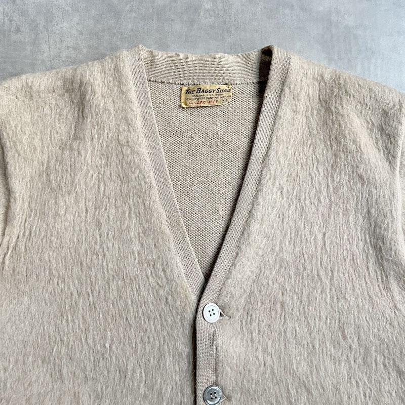 60'S THE BAGGY SHAG by LORD JEFF Mohair Cardigan BEIGE/S 60