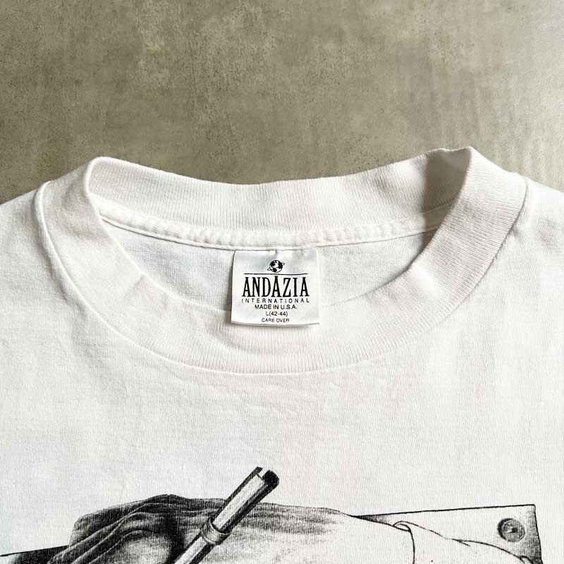 90s M.C.エッシャー　マルチプリントTシャツ 90'S M.C.ESCHER Multi Print T-Shirts Made in USA WHITE/L