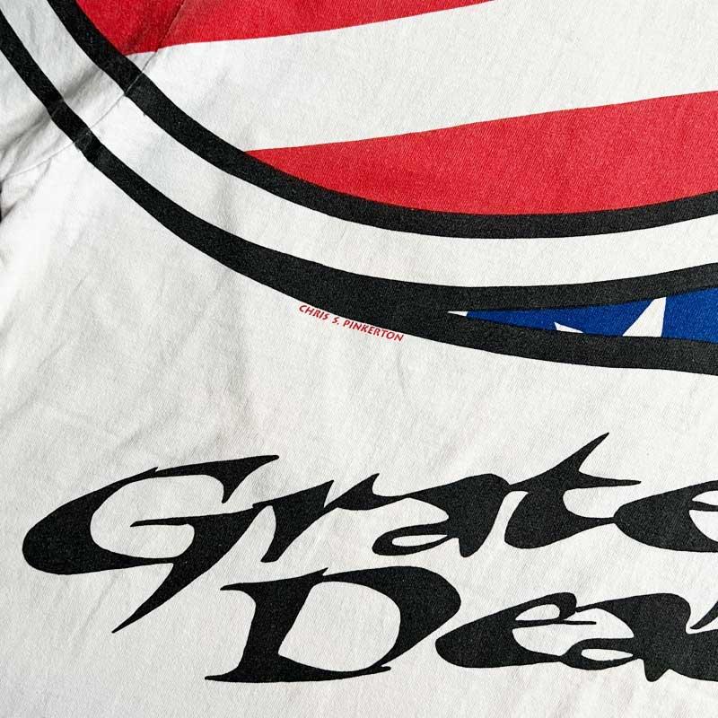 90'S GRATEFUL DEAD 1993 Summer Tour USA Flag Skull Chris Pinkerton