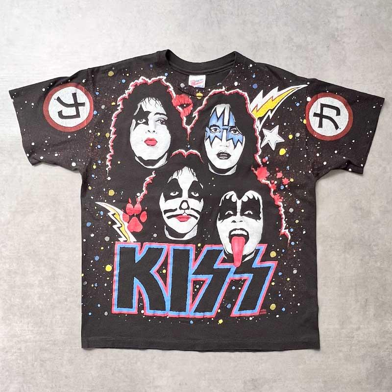 90'S KISS Winter Land All-Over-Print T-Shirts Made in USA BLACK/XL