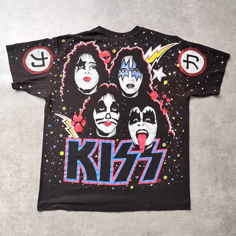 90'S KISS Winter Land All-Over-Print T-Shirts Made in USA BLACK/XL