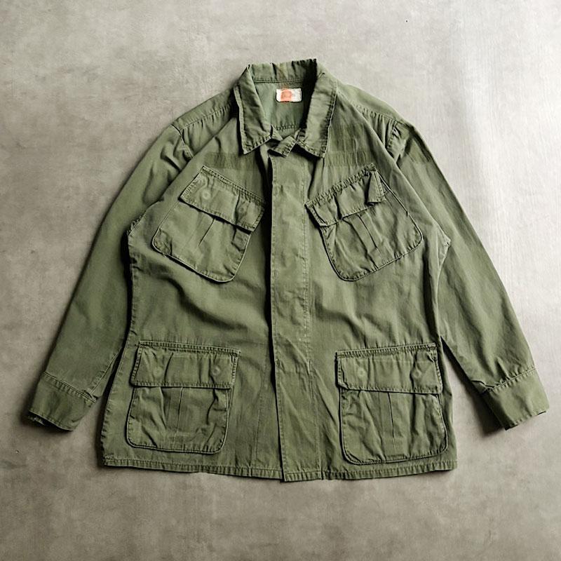 60s 70s ジャングルファティーグ ジャケット 5th ビンテージ 60s ∼ 70s US ARMY JUNGLE FATIGUE JACKET 5th TYPE | 古着屋