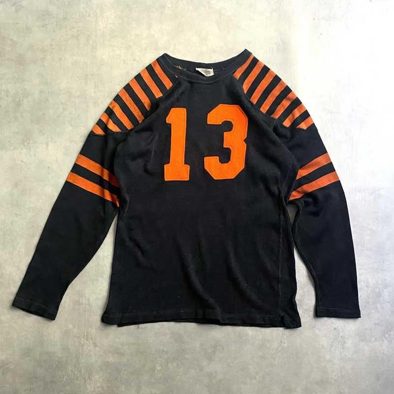 40'S LOWE&CAMPBELL 13 Lettered Foot ball Shirt BLACK,ORANGE/40 40