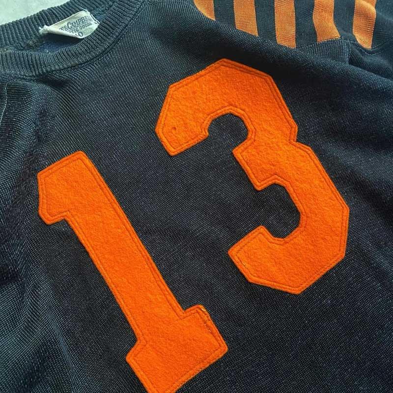 40'S LOWE&CAMPBELL 13 Lettered Foot ball Shirt BLACK,ORANGE/40 40
