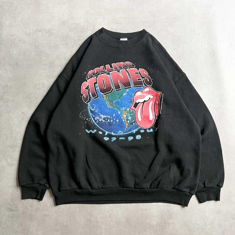 90'S THE ROLLING STONES World Tour Sweat Shirts Made in USA BLACK