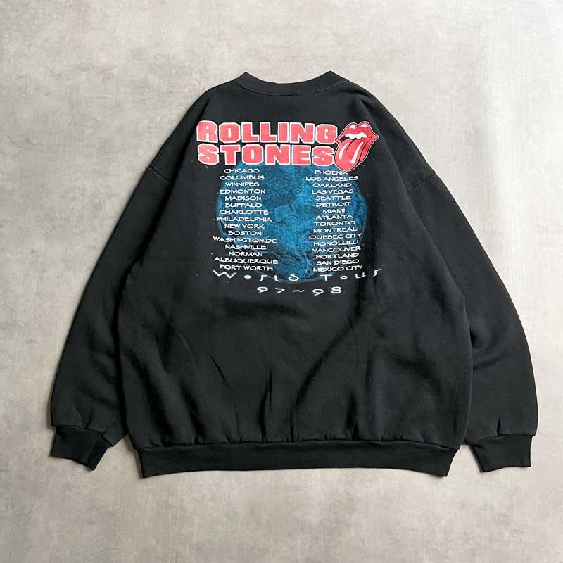 90'S THE ROLLING STONES World Tour Sweat Shirts Made in USA BLACK