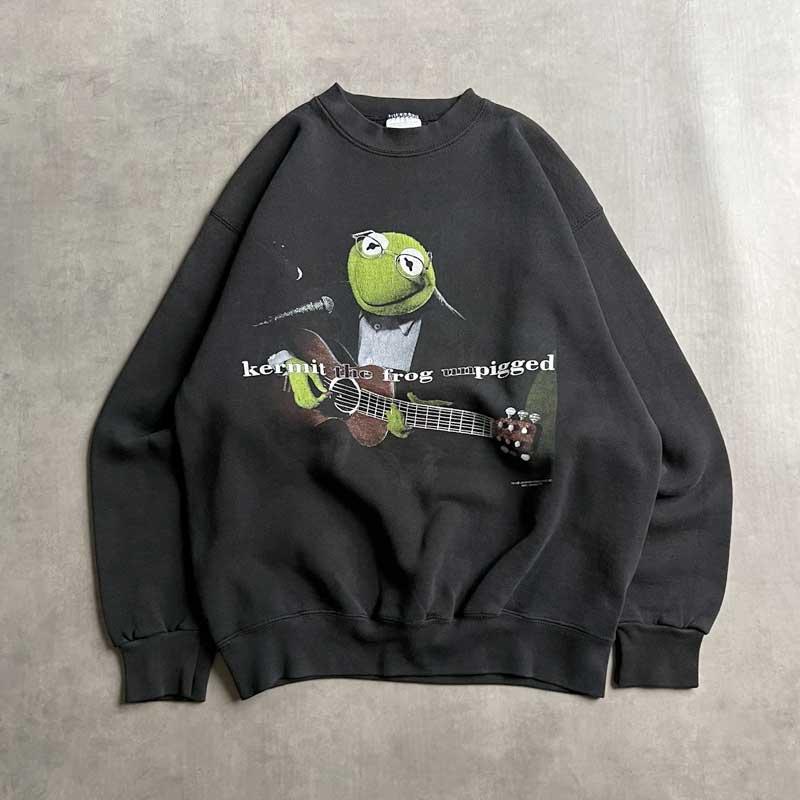 90'S Kermit The Frog Unpigged Sweatshirt BLACK/L 90年代 カーミット