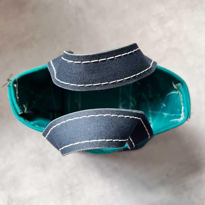 L.L.Bean 80'S L.L.BEAN Deluxe Mini Tote Bag GREEN/NAVY 80年代