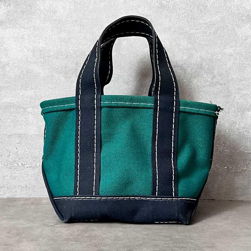 LL.Beanヴィンテージ ミニトートバッグ 中古良品 送料無料‼️ L.L.Bean 80'S L.L.BEAN Deluxe Mini Tote Bag GREEN/NAVY 80