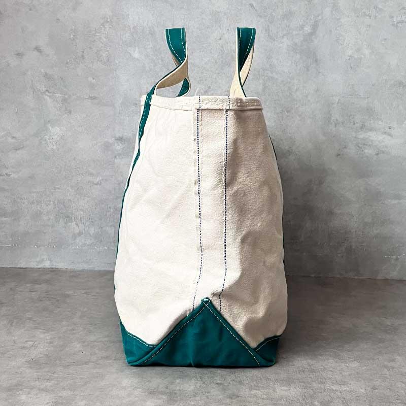 L.L.Bean 80'S L.L.BEAN Zip Tote Bag LARGE WHITE/GREEN 80年代