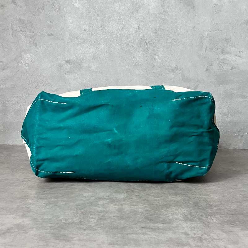 L.L.Bean 80'S L.L.BEAN Zip Tote Bag LARGE WHITE/GREEN 80年代