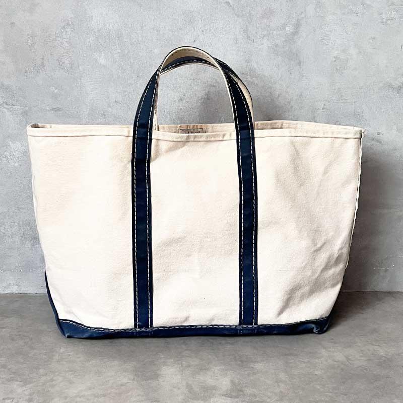 L.L.Bean 80'S L.L.BEAN Tote Bag LARGE WHITE/NAVY 80年代 トート