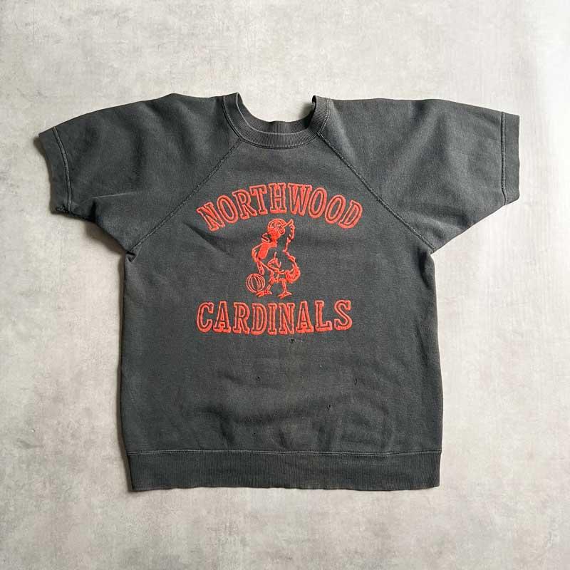 60'S NORTHWOOD CARDINALS Raglan Short Sleeve Sweat Shirts BLACK