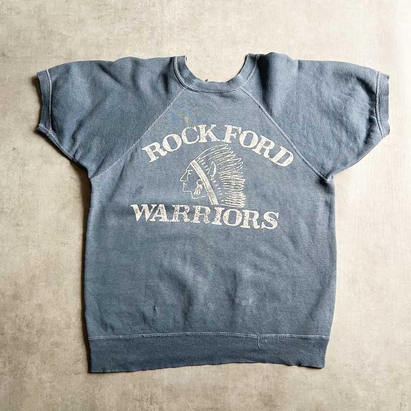 60'S ROCKFORD WARRIORS Raglan Short Sleeve Sweat Shirts NAVY 60