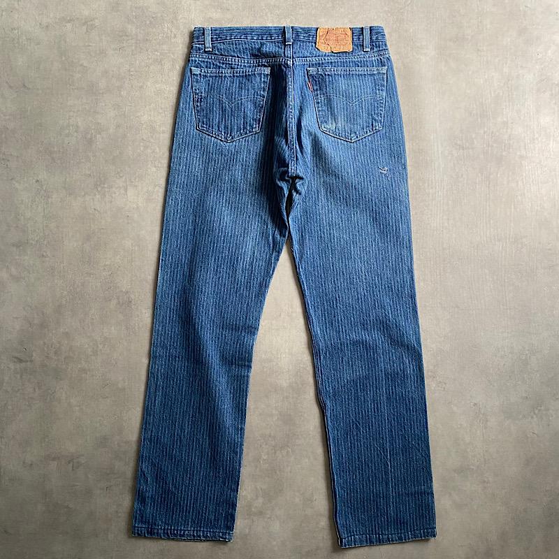 希少 珍品 80s USA製 W31 リーバイス 501 ストライプ ジーンズ 80's Levi's 501-0118 Striped Denim Pants Made in USA W34L32 80年代