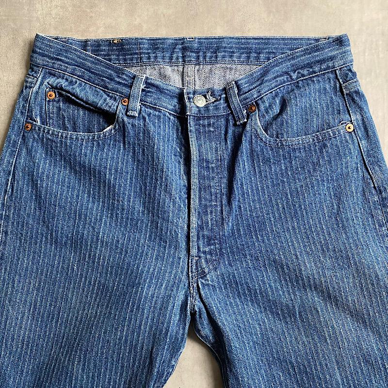 80's Levi's 501-0118 Striped Denim Pants Made in USA W34L32 80年代