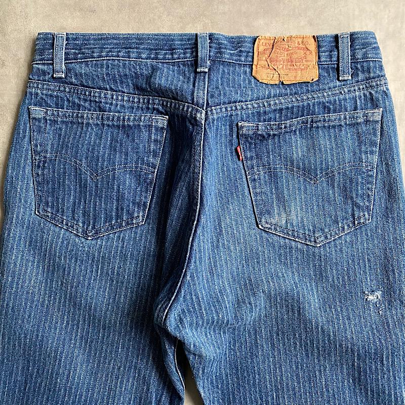 80's Levi's 501-0118 Striped Denim Pants Made in USA W34L32 80年代