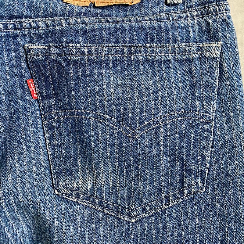 80's Levi's 501-0118 Striped Denim Pants Made in USA W34L32 80年代
