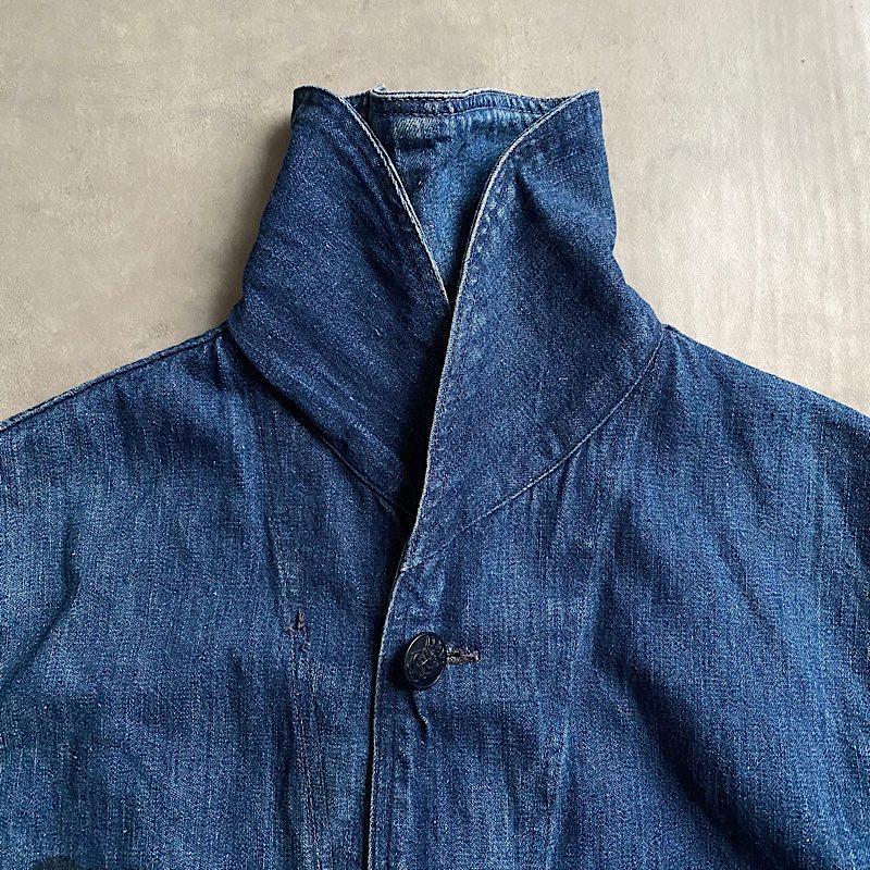 40's U.S NAVY SHAWL COLLAR DENIM COVERALLS DUNGAREE JUMPER