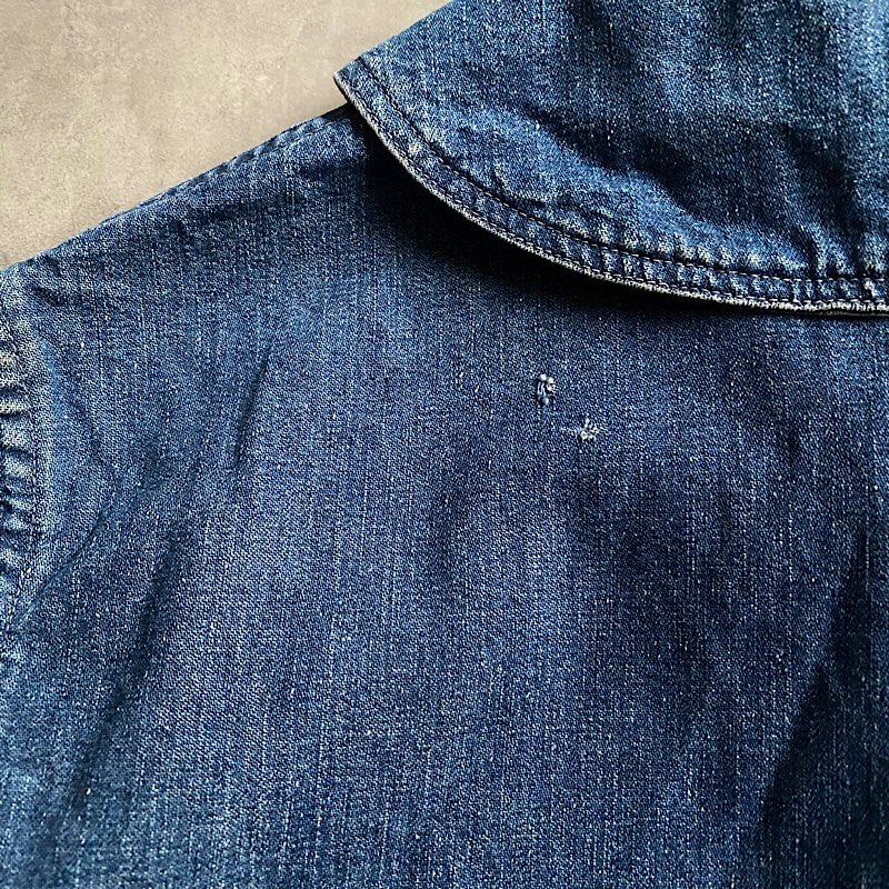 40's U.S NAVY SHAWL COLLAR DENIM COVERALLS DUNGAREE JUMPER