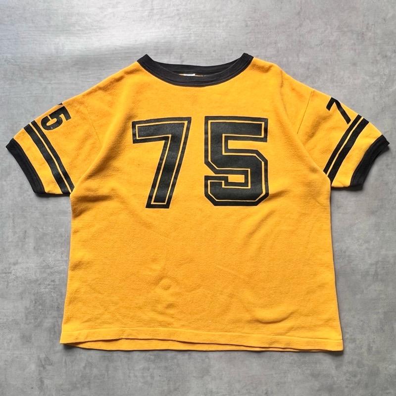 70年代 vintage ヴィンテージ  ナンバリング ジャージー 希少 70'S SPORTS WEAR Numbering Short Sleeve Sweat Shirts YELLOW/XL 70