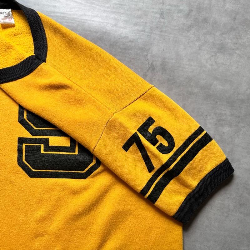 70'S SPORTS WEAR Numbering Short Sleeve Sweat Shirts YELLOW/XL 70