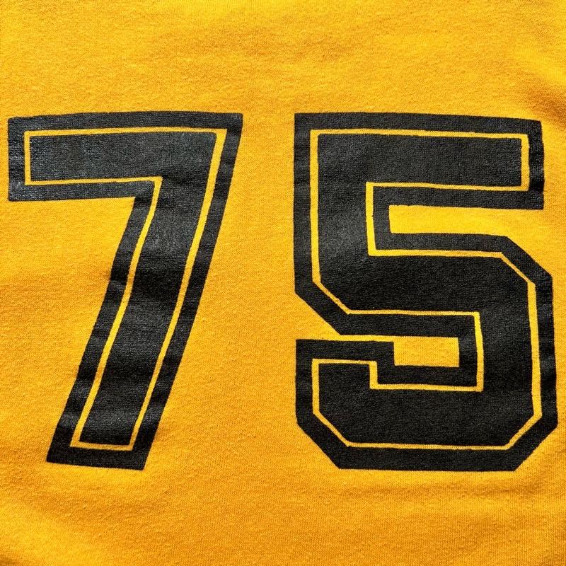 70'S SPORTS WEAR Numbering Short Sleeve Sweat Shirts YELLOW/XL 70