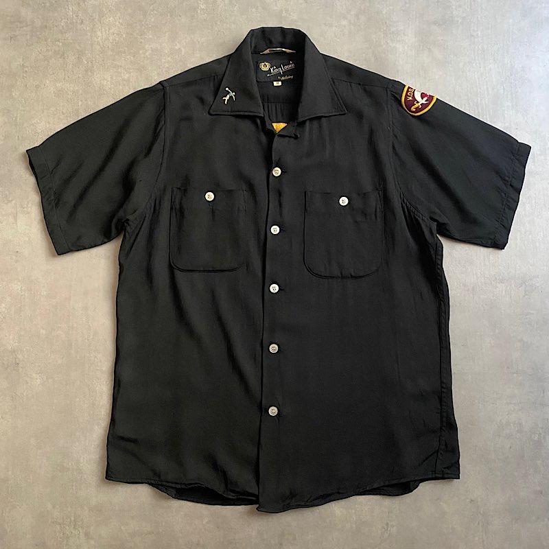 60s キングルイ ボウリングシャツ King Louie ボーリングシャツ 60'S KING LOUIE CHAIN STITCH BOWLING SHIRTS BLACK/M 60年代