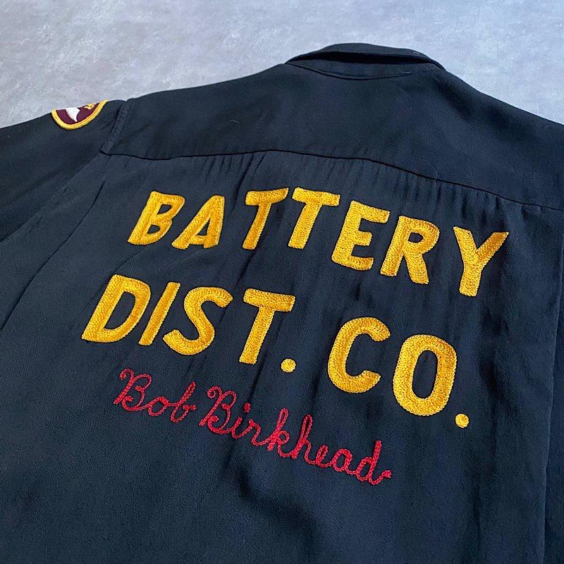 60'S KING LOUIE CHAIN STITCH BOWLING SHIRTS BLACK/M 60年代