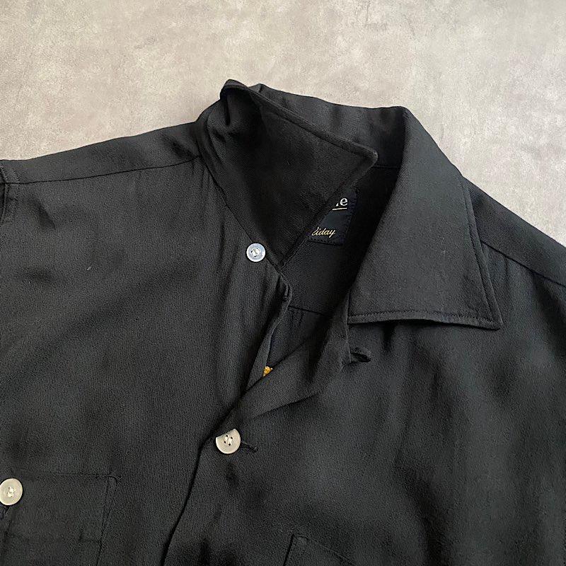 60'S KING LOUIE CHAIN STITCH BOWLING SHIRTS BLACK/M 60年代