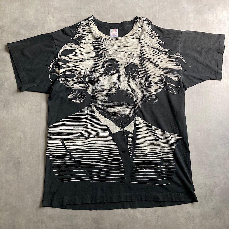 90's EINSTEIN ART T-SHIRT Made in USA BLACK/XXL 90年代
