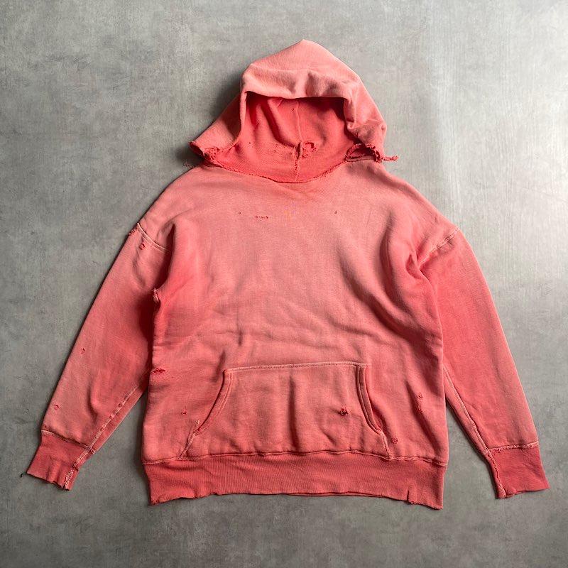50'S BIG SIZE DOUBLE FACE SWEAT HOODIE Sunfaded RED 身幅62 50年